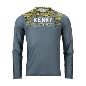 KENNY Cyklistický dres s dlhým rukávom letný - CHARGER - žltá/šedá