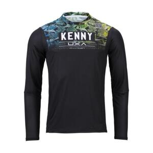 KENNY Cyklistický dres s dlhým rukávom letný - CHARGER  - modrá/zelená/čierna