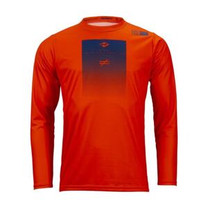KENNY Cyklistický dres s dlhým rukávom letný - FACTORY - oranžová/modrá