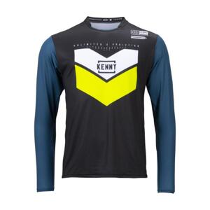 KENNY Cyklistický dres s dlhým rukávom letný - PROLIGHT - žltá/modrá