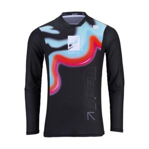 KENNY Cyklistický dres s dlhým rukávom letný - CHARGER 24 - ružová/modrá/čierna 2XL