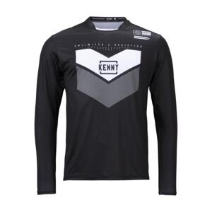 KENNY Cyklistický dres s dlhým rukávom letný - PROLIGHT - biela/čierna