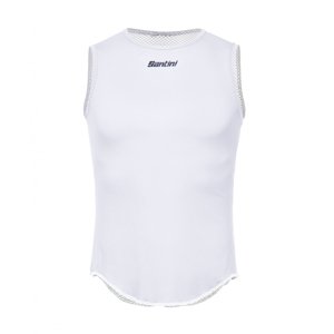 SANTINI Cyklistické tričko bez rukávov - LIEVE - biela XL-2XL