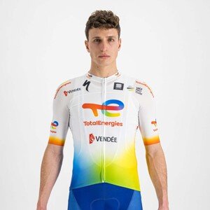 SPORTFUL Cyklistický dres s krátkym rukávom - TOTAL ENERGIES 2022 - modrá/biela/žltá/oranžová 3XL