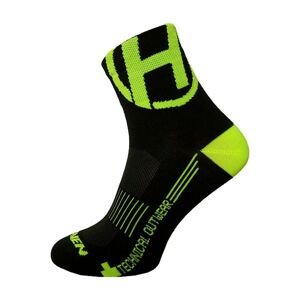 HAVEN Cyklistické ponožky klasické - LITE SILVER NEO 2PAK - čierna/žltá 34-36
