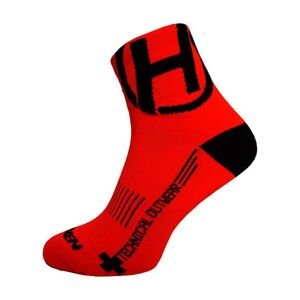 HAVEN Cyklistické ponožky klasické - LITE SILVER NEO 2PAK - červená/čierna 37-39