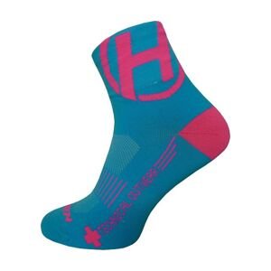 HAVEN Cyklistické ponožky klasické - LITE SILVER NEO 2PAK - ružová/modrá 42-43