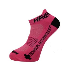 HAVEN Cyklistické ponožky klasické - SNAKE SILVER NEO 2PAK - ružová/čierna 42-43