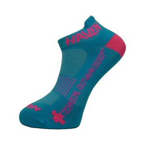 HAVEN Cyklistické ponožky klasické - SNAKE SILVER NEO 2PAK - modrá/ružová 42-43