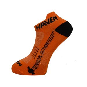 HAVEN Cyklistické ponožky klasické - SNAKE SILVER NEO 2PAK - oranžová/čierna 42-43