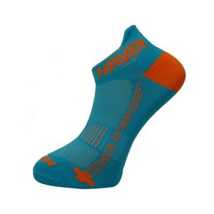 HAVEN Cyklistické ponožky členkové - SNAKE SILVER NEO 2PAK - oranžová/modrá 44-46