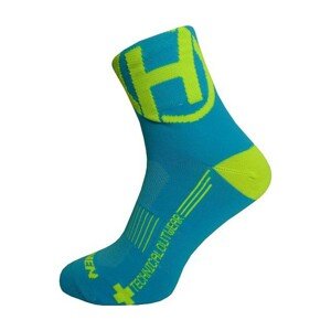 HAVEN Cyklistické ponožky klasické - LITE SILVER NEO 2PAK - modrá/žltá 40-41