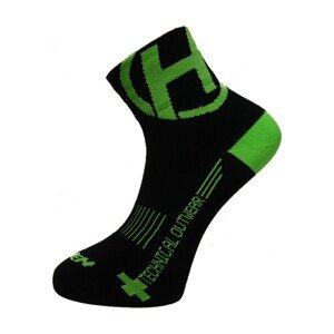 HAVEN Cyklistické ponožky klasické - LITE SILVER NEO 2PAK - čierna/zelená 42-43
