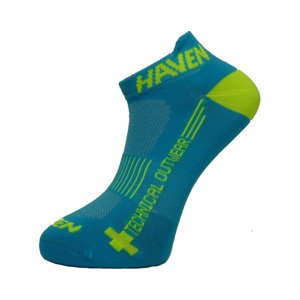 HAVEN Cyklistické ponožky členkové - SNAKE SILVER NEO 2PAK - žltá/modrá 44-46
