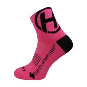 HAVEN Cyklistické ponožky klasické - LITE SILVER NEO 2PAK - ružová/čierna 42-43
