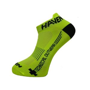HAVEN Cyklistické ponožky klasické - SNAKE SILVER NEO 2PAK - žltá/čierna 40-41