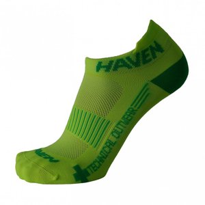 HAVEN Cyklistické ponožky členkové - SNAKE SILVER NEO 2PAK - zelená/žltá 44-46