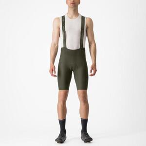 CASTELLI Cyklistické nohavice krátke s trakmi - ESPRESSO - zelená