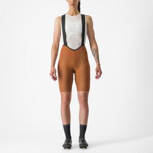 CASTELLI Cyklistické nohavice krátke s trakmi - ESPRESSO W DT - oranžová