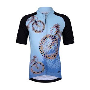 HOLOKOLO Cyklistický dres s krátkym rukávom - BIKERS KIDS - čierna/modrá XXS-115cm