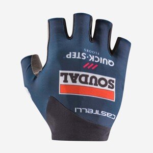 CASTELLI Cyklistické rukavice krátkoprsté - SOUDAL QUICK-STEP 24 - modrá S