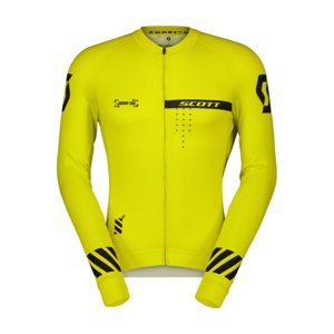 SCOTT Cyklistický dres s dlhým rukávom letný - PRO - žltá