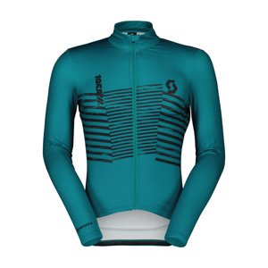SCOTT Cyklistický dres s dlhým rukávom zimný - TEAM WARM GRAPHICS - tyrkysová