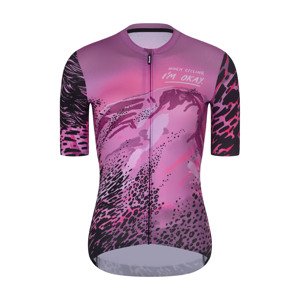 RIVANELLE BY HOLOKOLO Cyklistický dres s krátkym rukávom - ROSESCAPE - fialová/čierna L