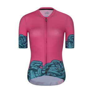 RIVANELLE BY HOLOKOLO Cyklistický dres s krátkym rukávom - MEDUSA - ružová/tyrkysová L