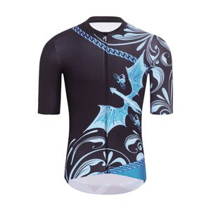 HOLOKOLO Cyklistický dres s krátkym rukávom - DRAGON - modrá/čierna 4XL