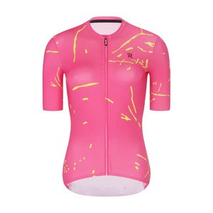 RIVANELLE BY HOLOKOLO Cyklistický dres s krátkym rukávom - PASSION - ružová/žltá 2XL