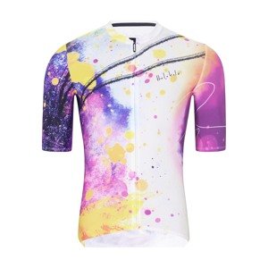HOLOKOLO Cyklistický dres s krátkym rukávom - SPLASH - šedá/fialová 4XL