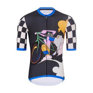 HOLOKOLO Cyklistický dres s krátkym rukávom - RAPID - čierna/viacfarebná 4XL