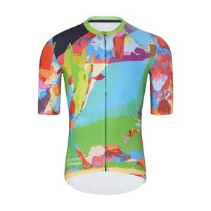 HOLOKOLO Cyklistický dres s krátkym rukávom - DEER - zelená/viacfarebná 4XL