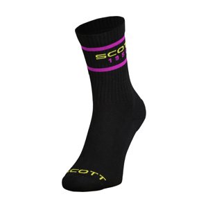 SCOTT Cyklistické ponožky klasické - RETRO CASUAL CREW PAK-3 - čierna
