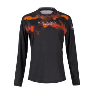 KENNY Cyklistický dres s dlhým rukávom letný - CHARGER W - čierna/oranžová
