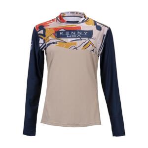 KENNY Cyklistický dres s dlhým rukávom letný - CHARGER W - modrá/hnedá L