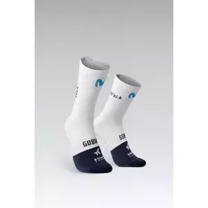 GOBIK Cyklistické ponožky klasické - LIGHTWEIGHT 2.0 MOVISTAR TEAM 2025 - biela/šedá/čierna