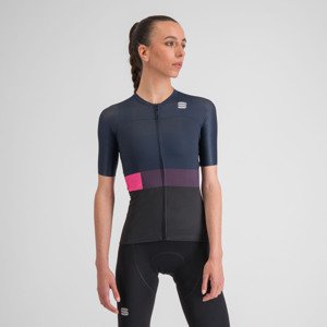 SPORTFUL Cyklistický dres s krátkym rukávom - SNAP - čierna/modrá 2XL