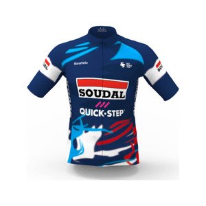 BONAVELO Cyklistický dres s krátkym rukávom - SOUDAL-QUICKSTEP 2025 - modrá/biela 4XL