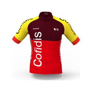 BONAVELO Cyklistický dres s krátkym rukávom - COFIDIS 2025 - červená/žltá 4XL