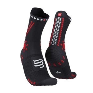 COMPRESSPORT Cyklistické ponožky klasické - PRO RACING 4.0 TRAIL - červená/čierna 45-48