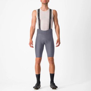 CASTELLI Cyklistické nohavice krátke s trakmi - ESPRESSO - šedá 2XL