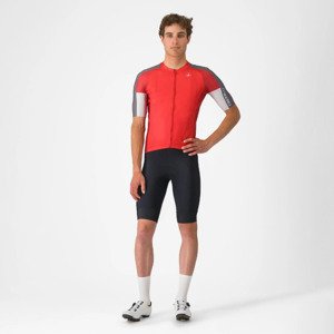 CASTELLI Cyklistický dres s krátkym rukávom - ENTRATA 6 - červená/šedá 3XL