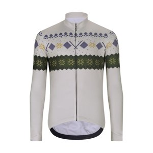 HOLOKOLO Cyklistický dres s dlhým rukávom zimný - FROSTTRAIL WINTER - šedá/zelená 4XL