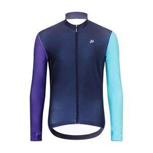 HOLOKOLO Cyklistický dres s dlhým rukávom zimný - PERFORMANCE WINTER - fialová/zelená 4XL