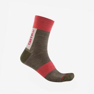 CASTELLI Cyklistické ponožky klasické - VELOCISSIMA THERMAL - hnedá L-XL