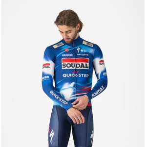 CASTELLI Cyklistický dres s dlhým rukávom zimný - PRO THERMAL QUICK STEP 2025 - modrá/červená 2XL