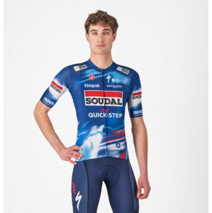 CASTELLI Cyklistický dres s krátkym rukávom - COMPETIZIONE 3 QUICK STEP 2025 - modrá/červená 2XL