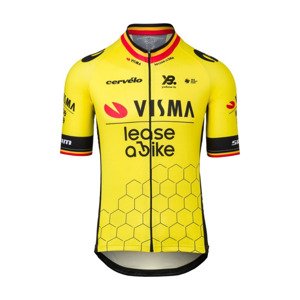 RAPIDGEAR Cyklistický dres s krátkym rukávom - TEAM VISMA BELGIUM CHAMPION 2025 - žltá 2XL